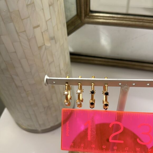 Black and White Gold Hoop Bundle - Picture 3 of 6